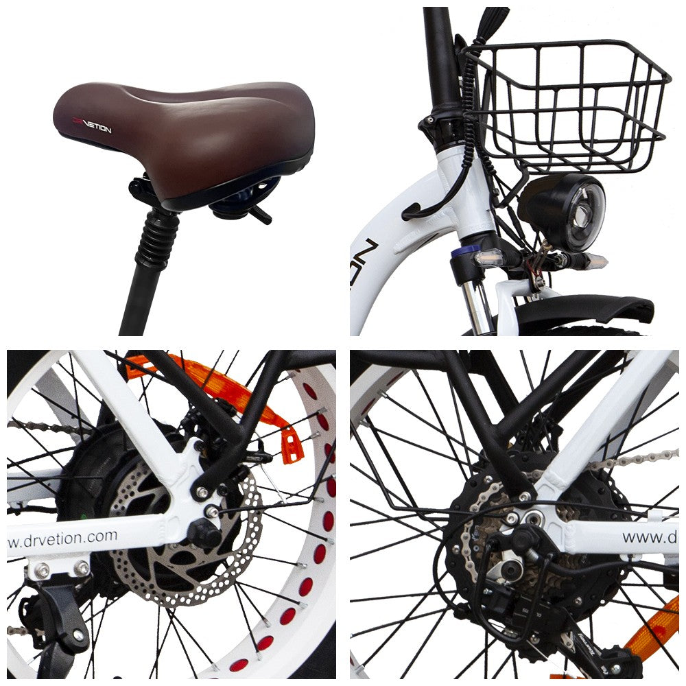 DRVETION CT20 20" Fat Tires faltbares Elektrofahrrad 750W Motor 48V 10Ah/15Ah/20Ah Batterie